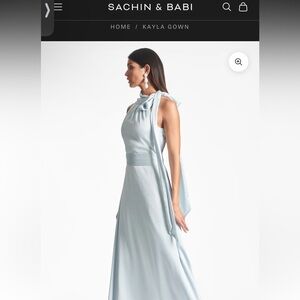 Sachin + Babi One Shoulder Light Blue Dress Kayla Gown